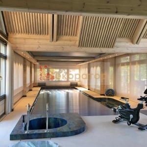 Римские шторы и тюль в бассейне. 2020 -портфолио бани и прочие помещения Декоратор штор